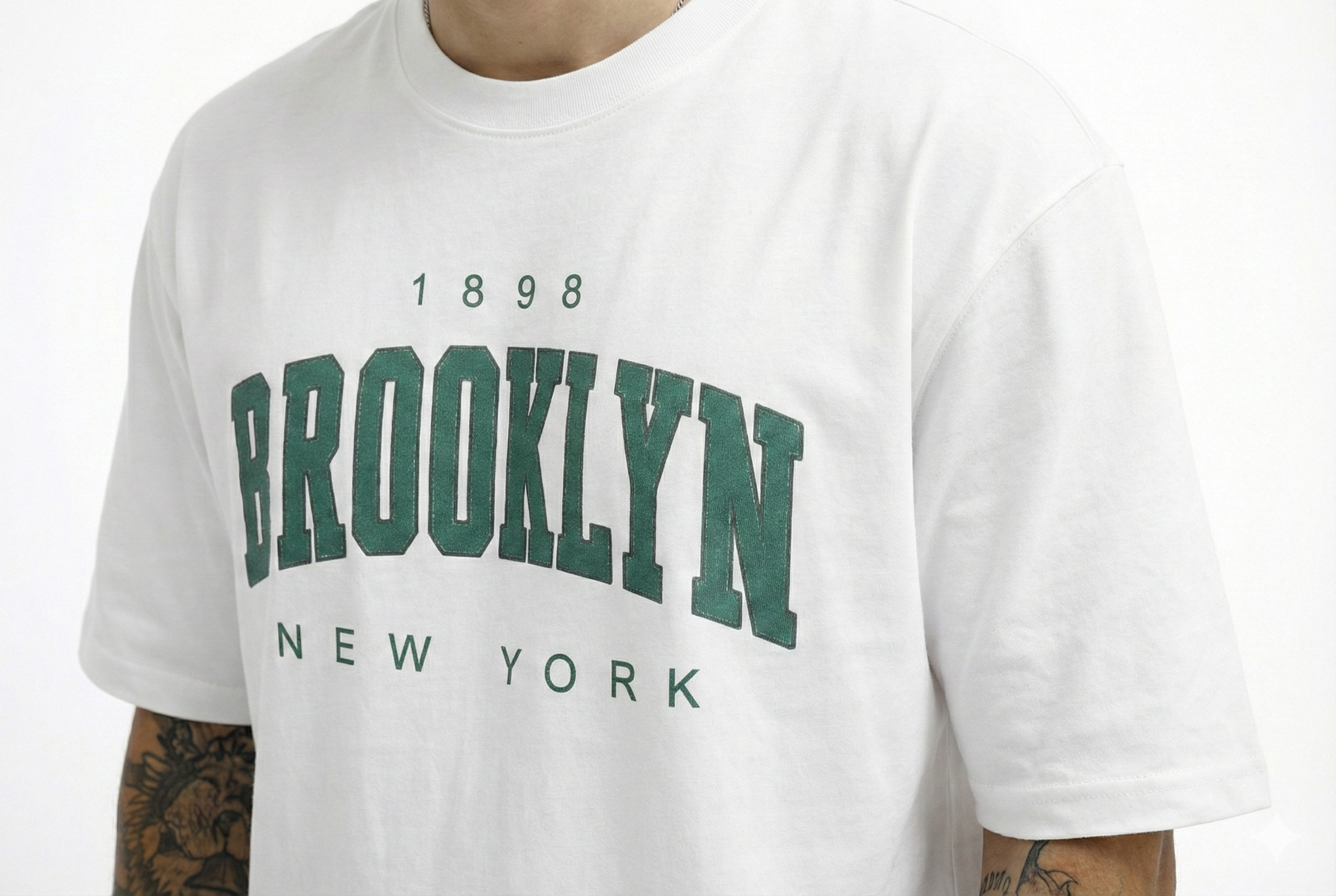 Men'S Printed Typography Round Neck OVERSIZED T-Shirt - FlexWear