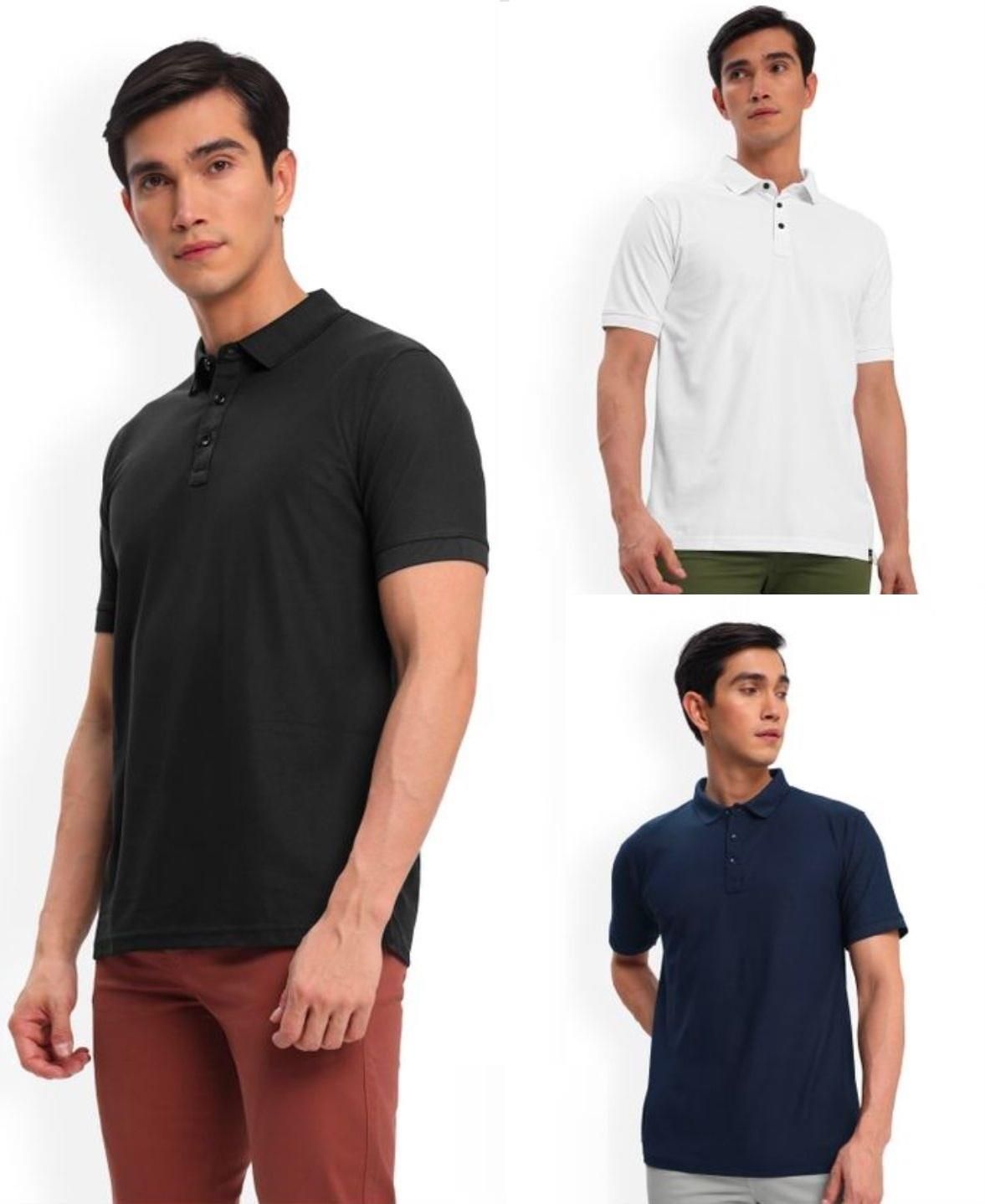 Poly Cotton Solid Half Sleeves Mens Polo T-shirt (Pack of 3) - FlexWear