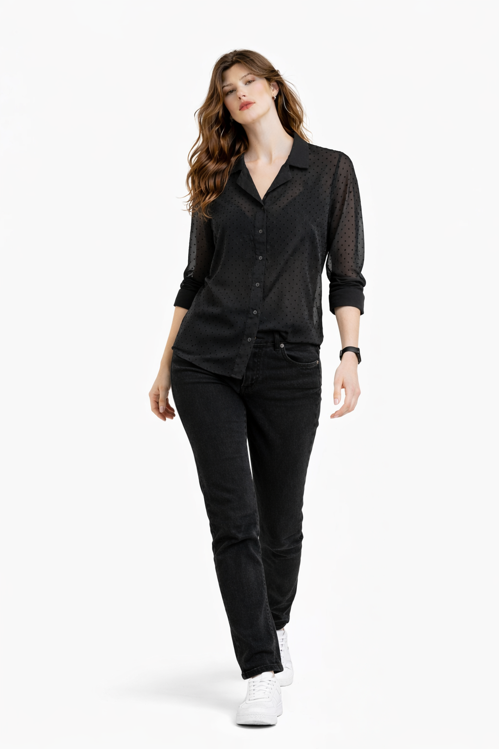 Elegant Butta Pattern Georgette Shirt for Women