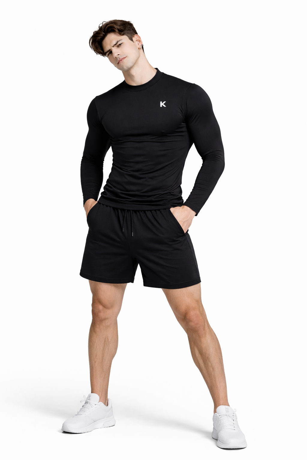 Men’s Solid Black Polyester Gym Wear T-Shirt