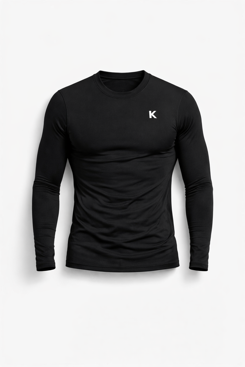Men’s Solid Black Polyester Gym Wear T-Shirt