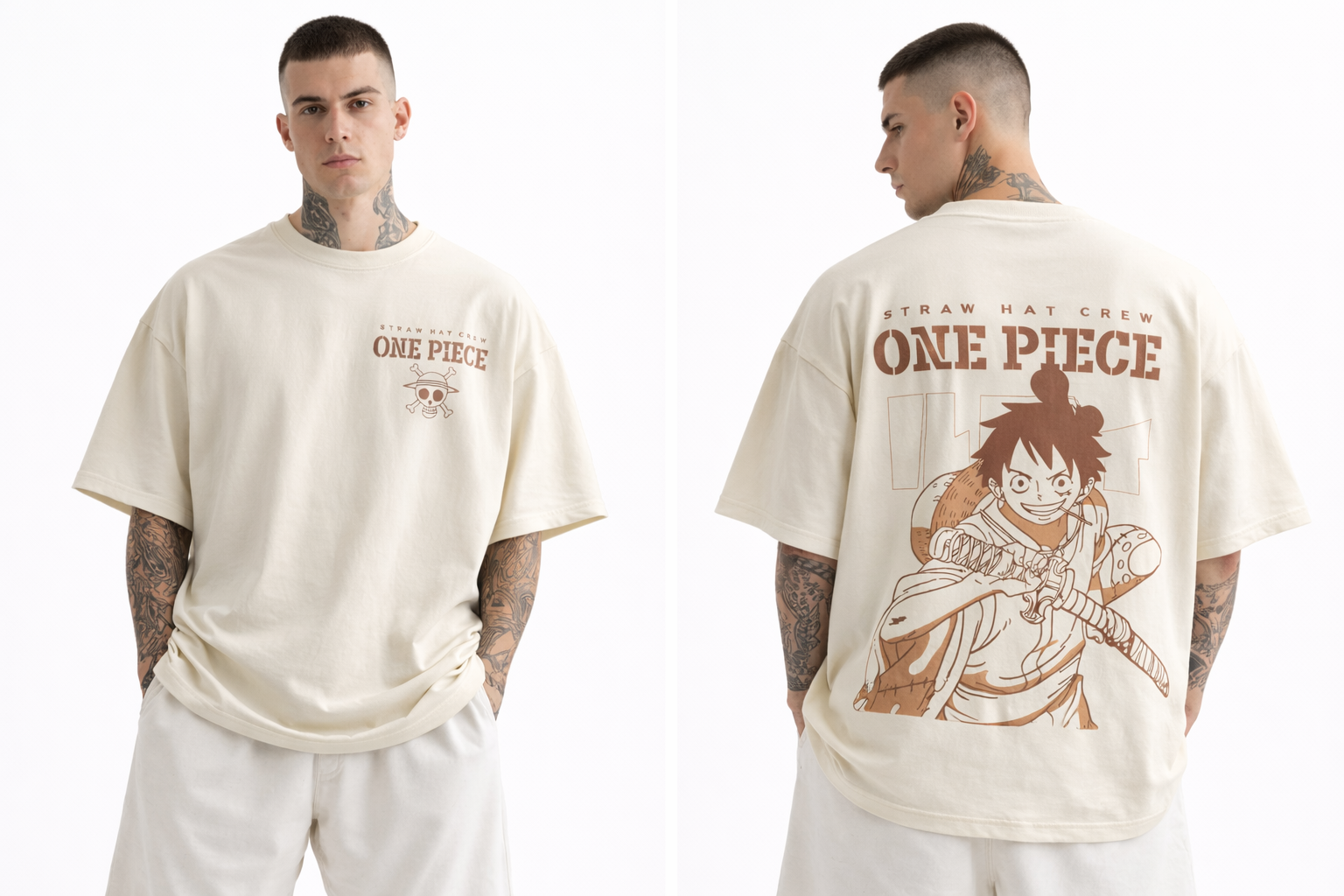 Oversized T shirts for Men back printed anime oversize back print tshirt - FlexWear
