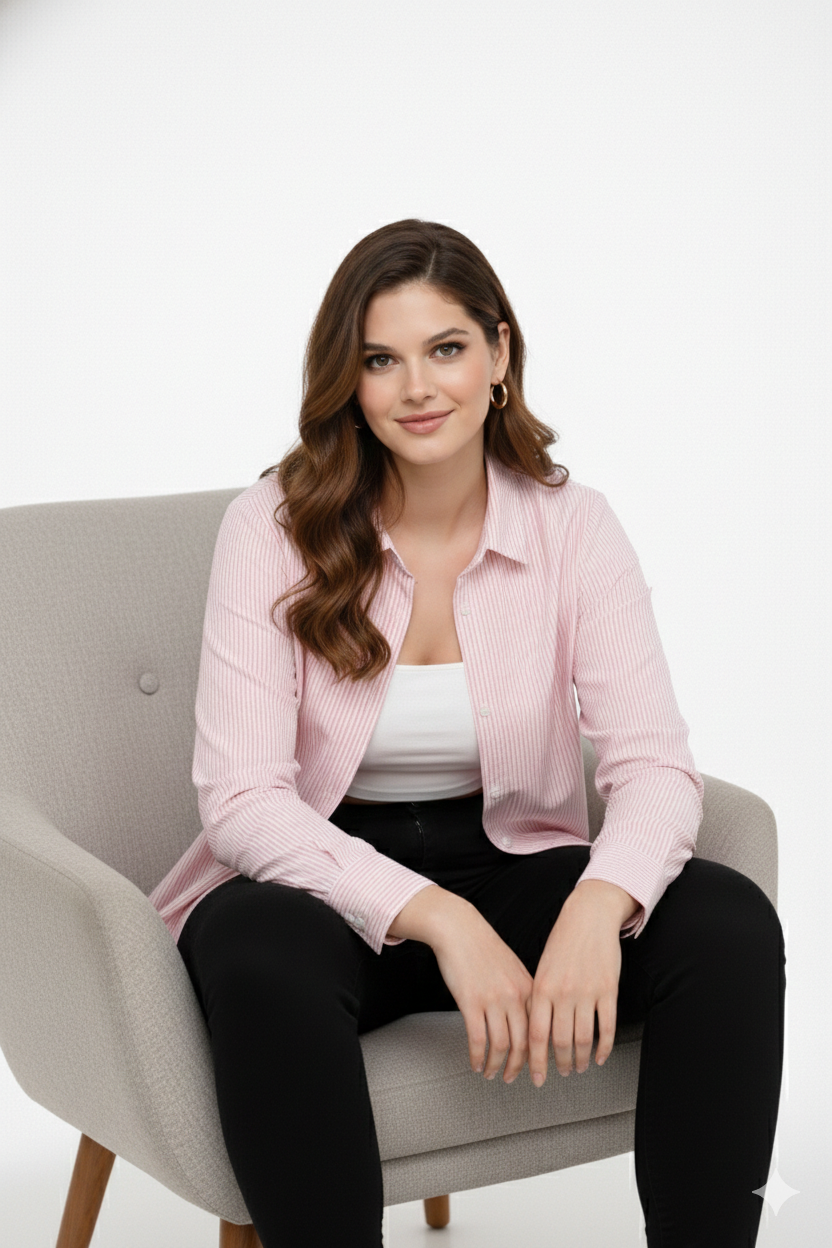 Signature Stripe Workwear Pink Shirt