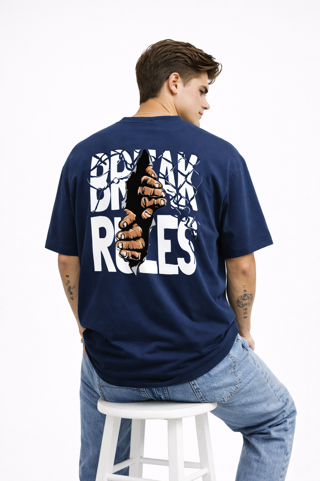 Rebel Street Graphic Navy T-Shirt