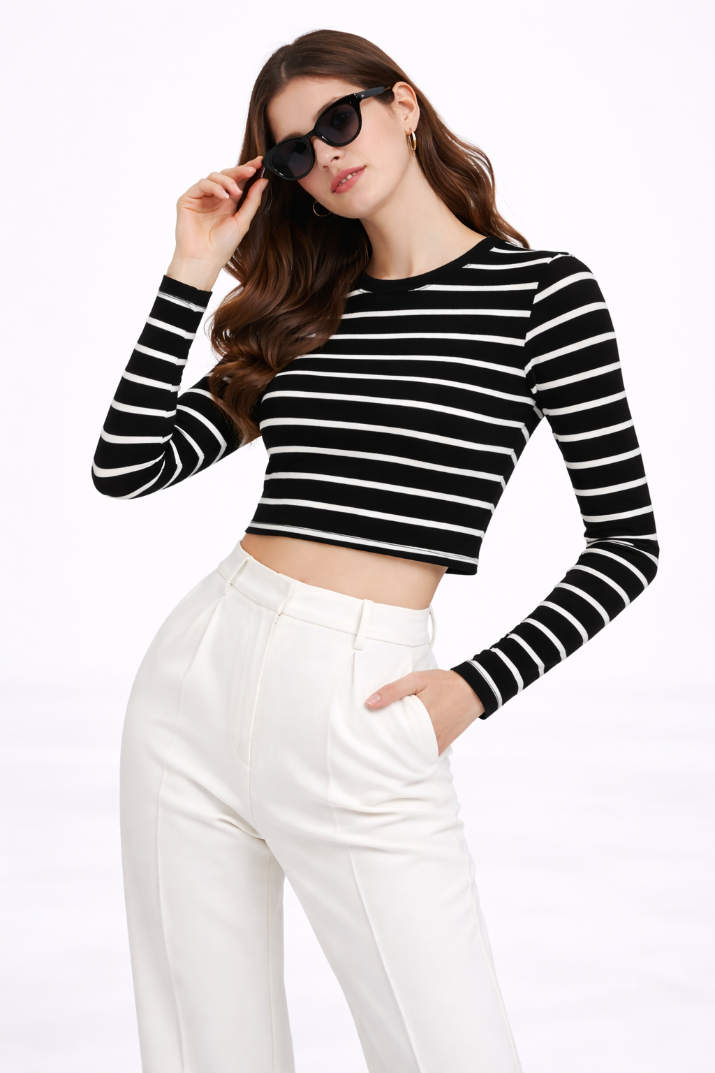 Urban Chic Stripe Crop Tee