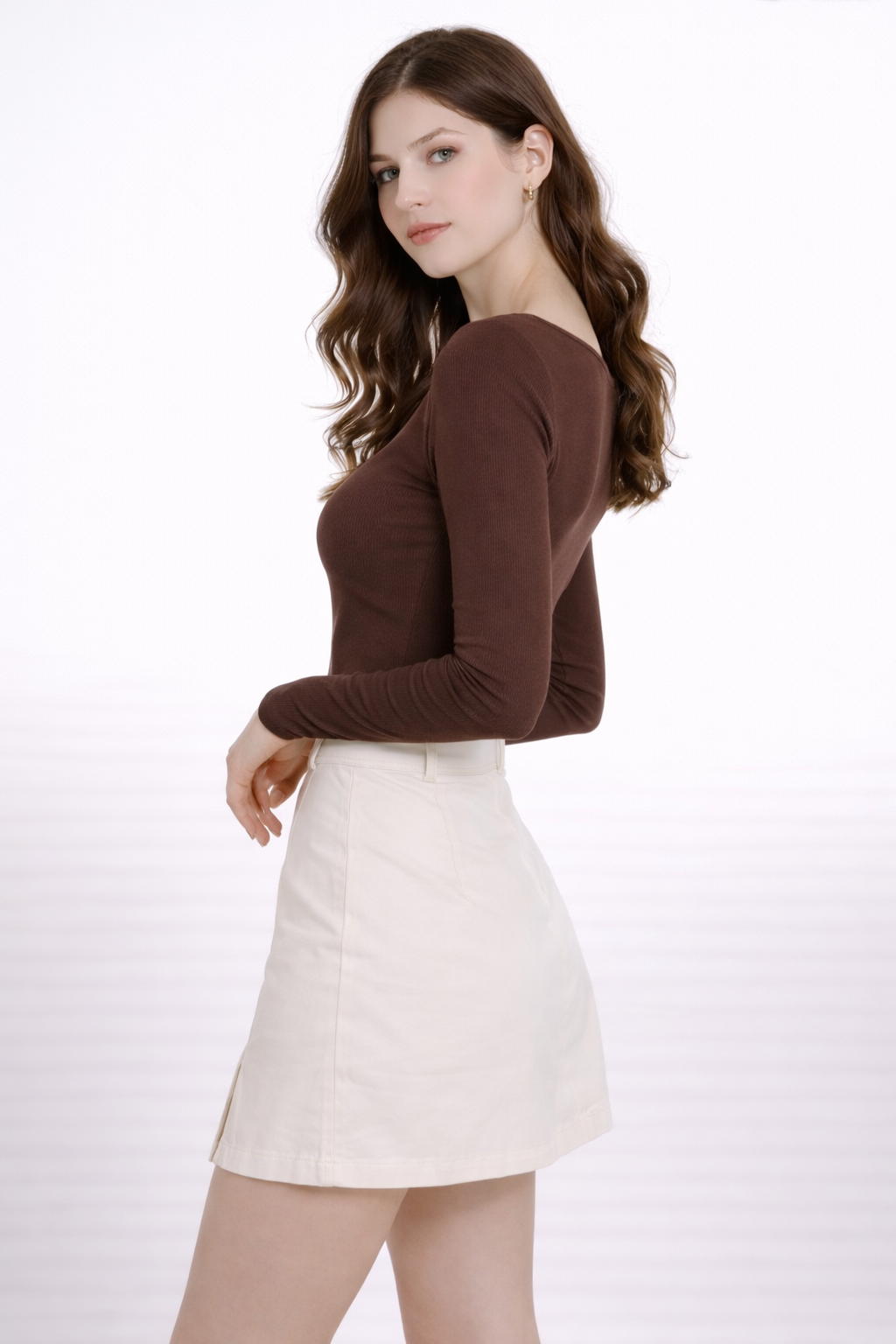 Classic Brown Strap Detail Top