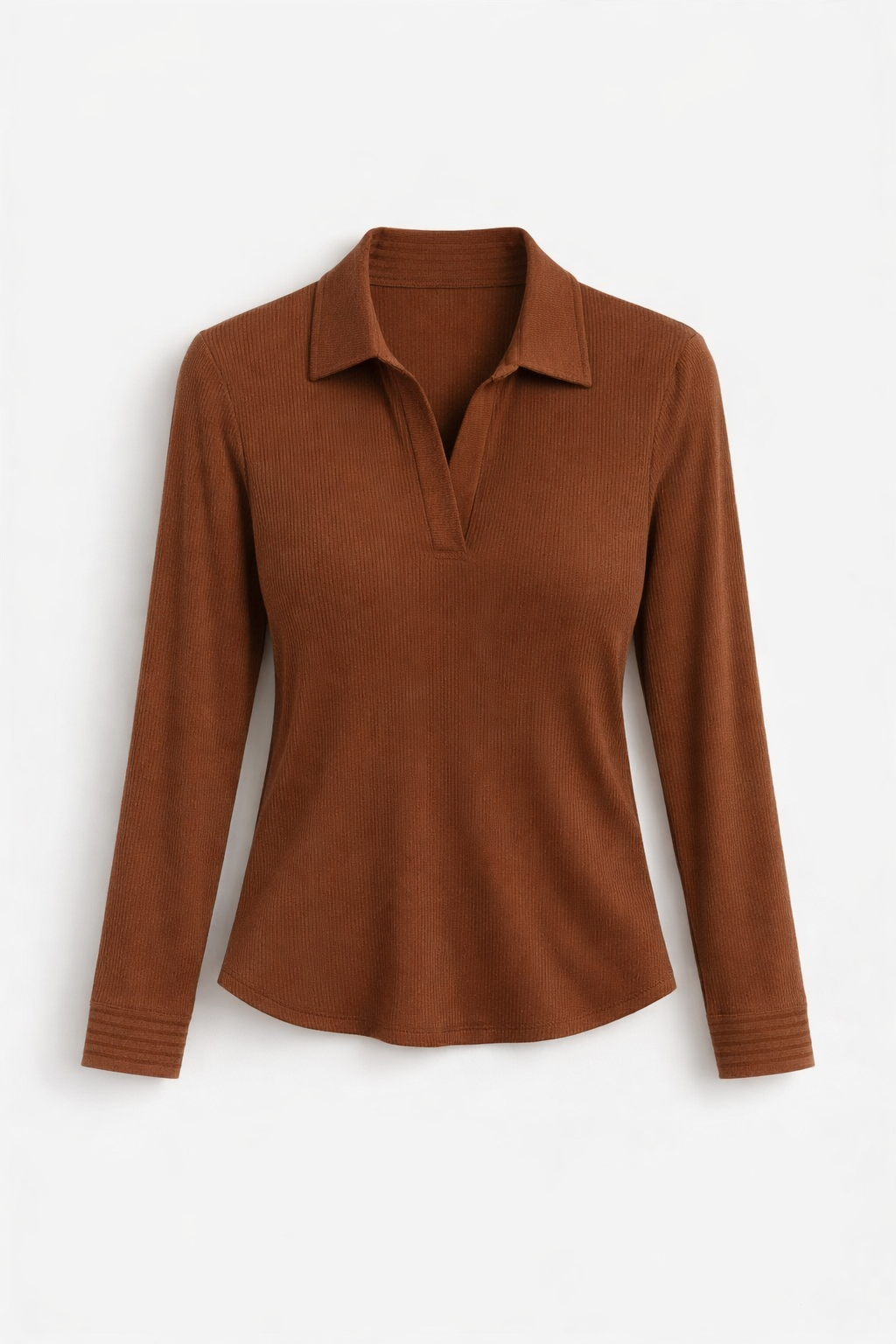 Chocolate Chic Fitted Collar Top