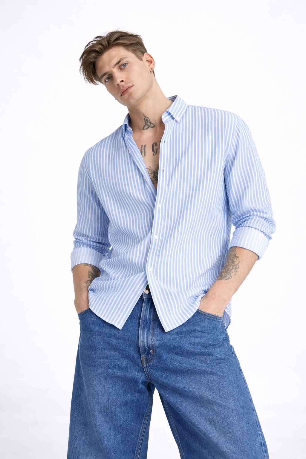 Modern Fit Blue Stripe Everyday Shirt