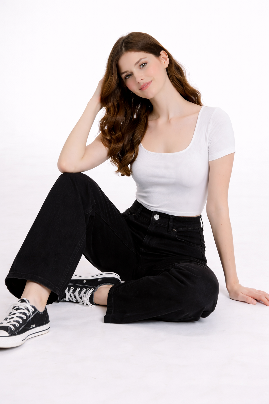 Midnight Wide-Leg High Waist Jeans