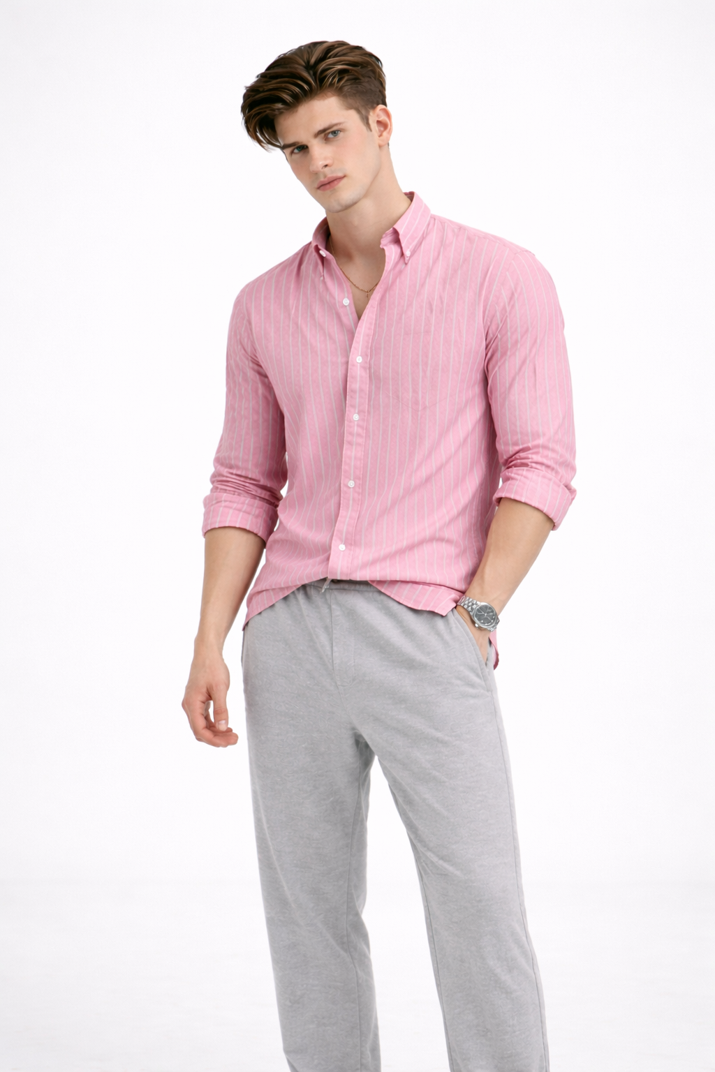 Soft Pink Executive Stripe Shirt
