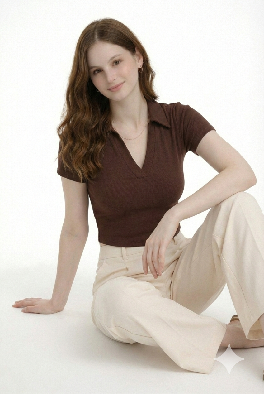 Soft Sculpt Ribbed Polo – Mocha Edition