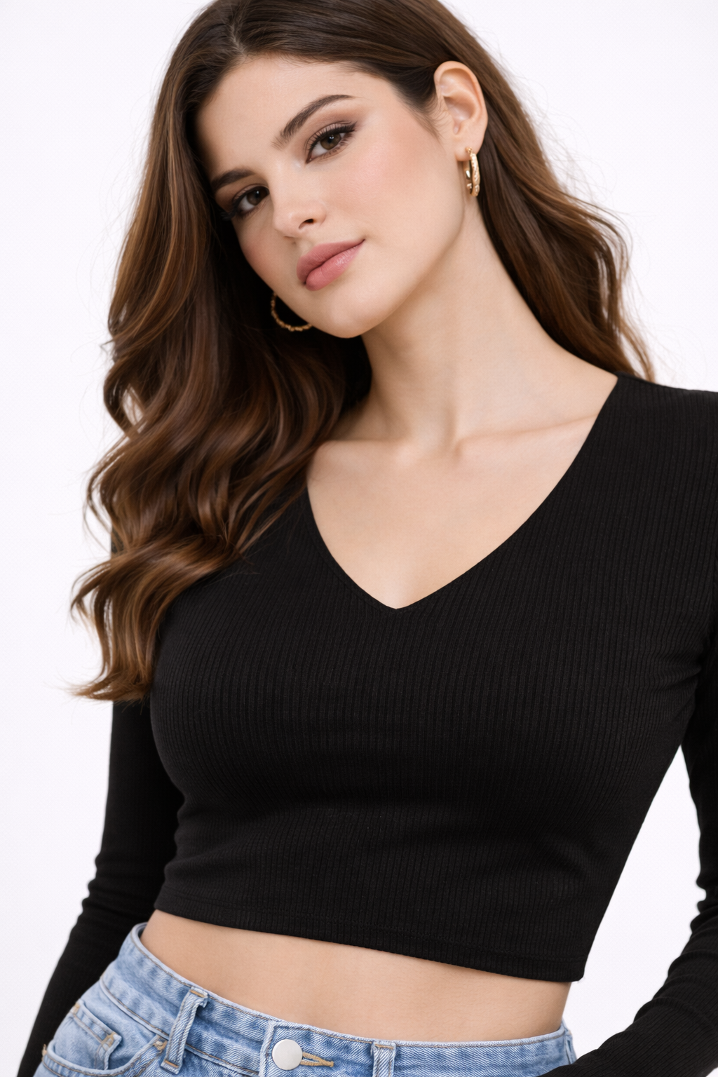Midnight Muse Ribbed Top