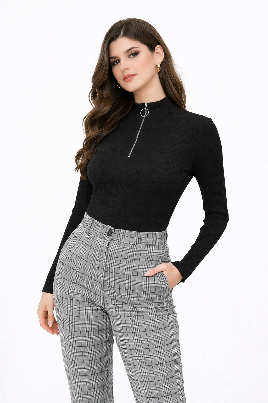Urban Edge Zipper Crop Top