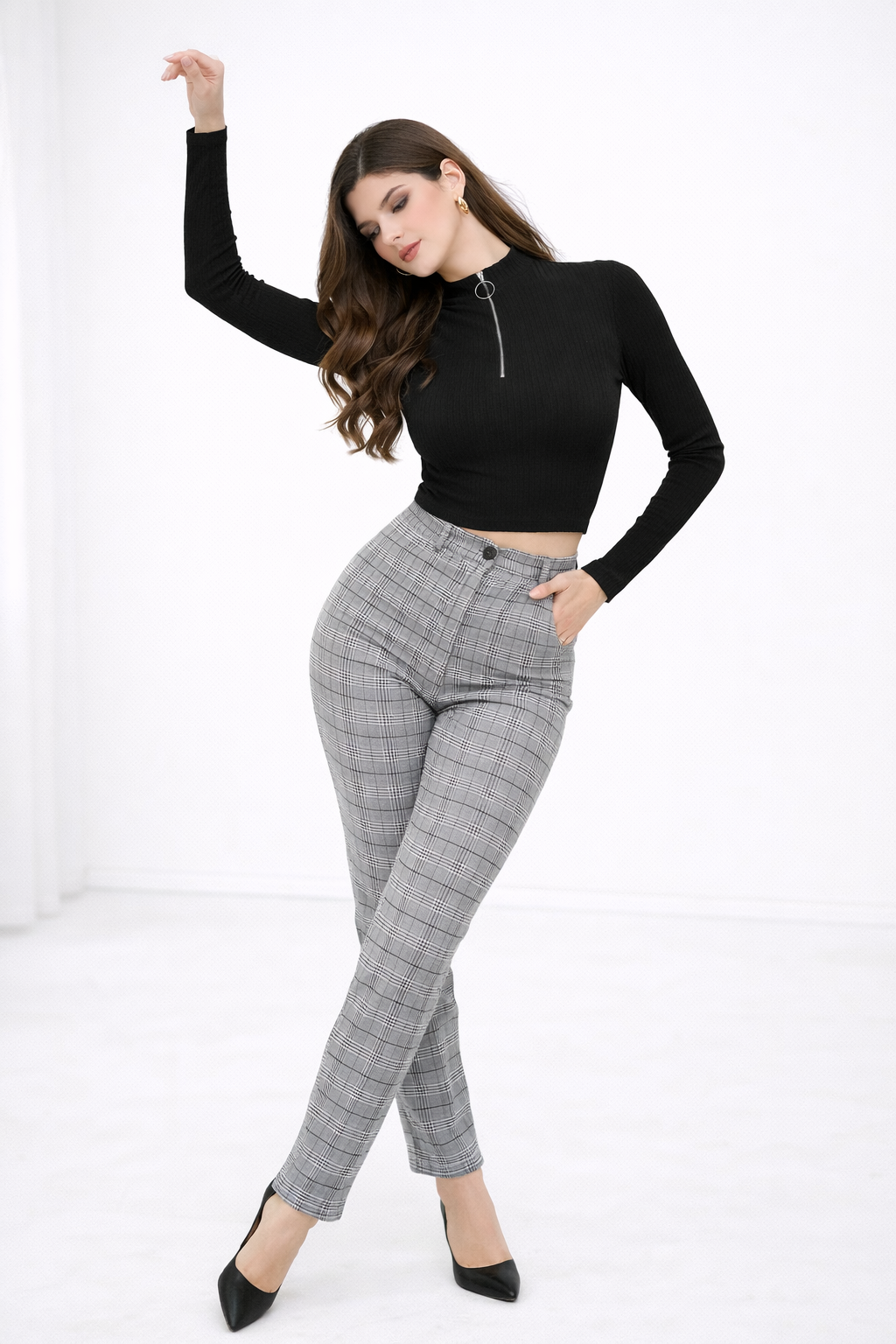 Urban Edge Zipper Crop Top