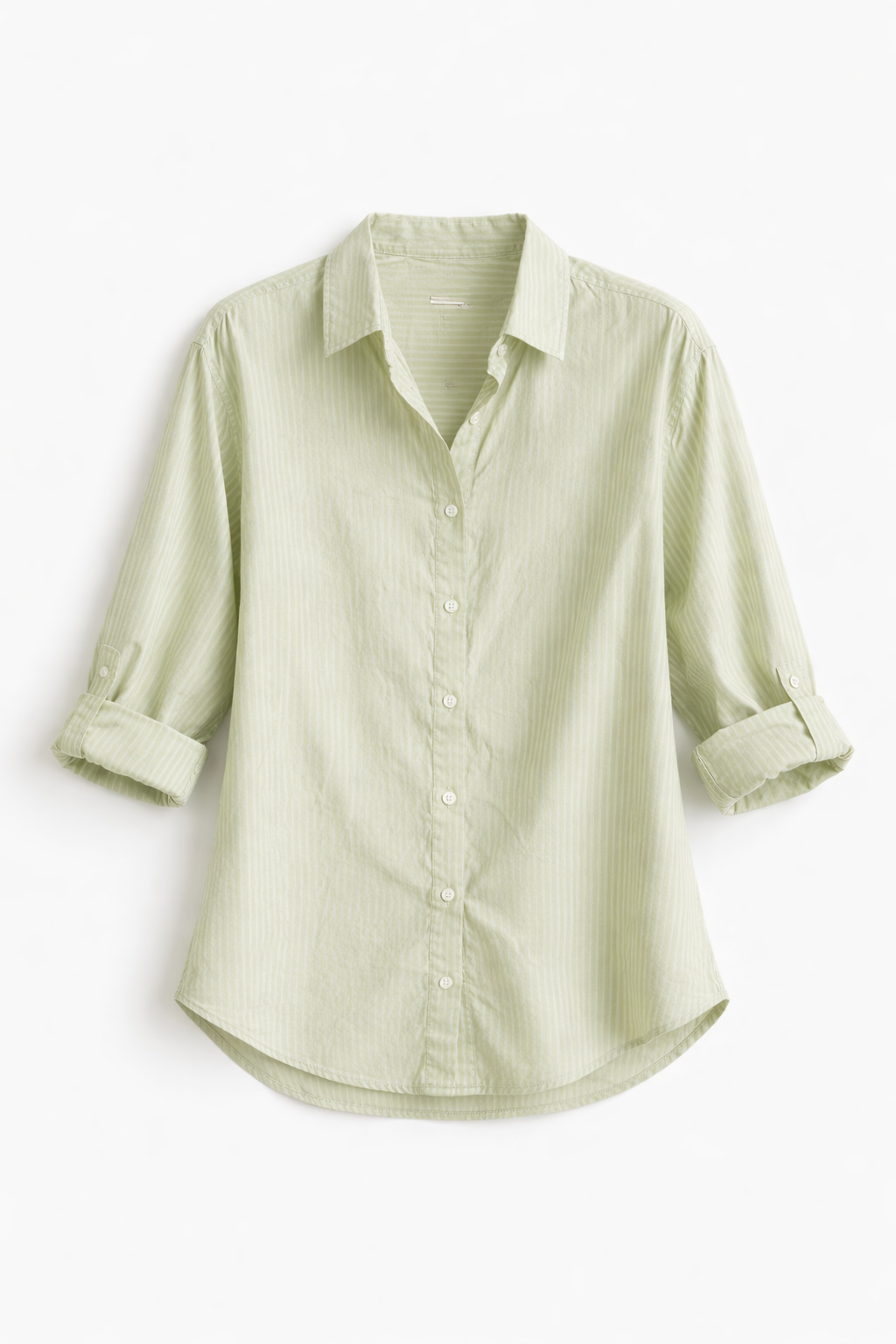 Women’s Button-Down Striped Green Shirt