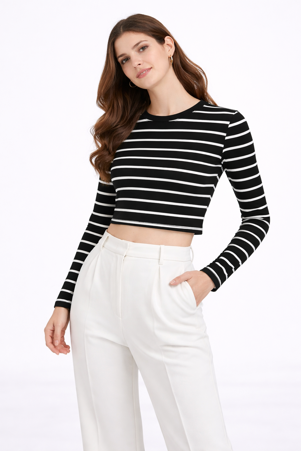 Urban Chic Stripe Crop Tee