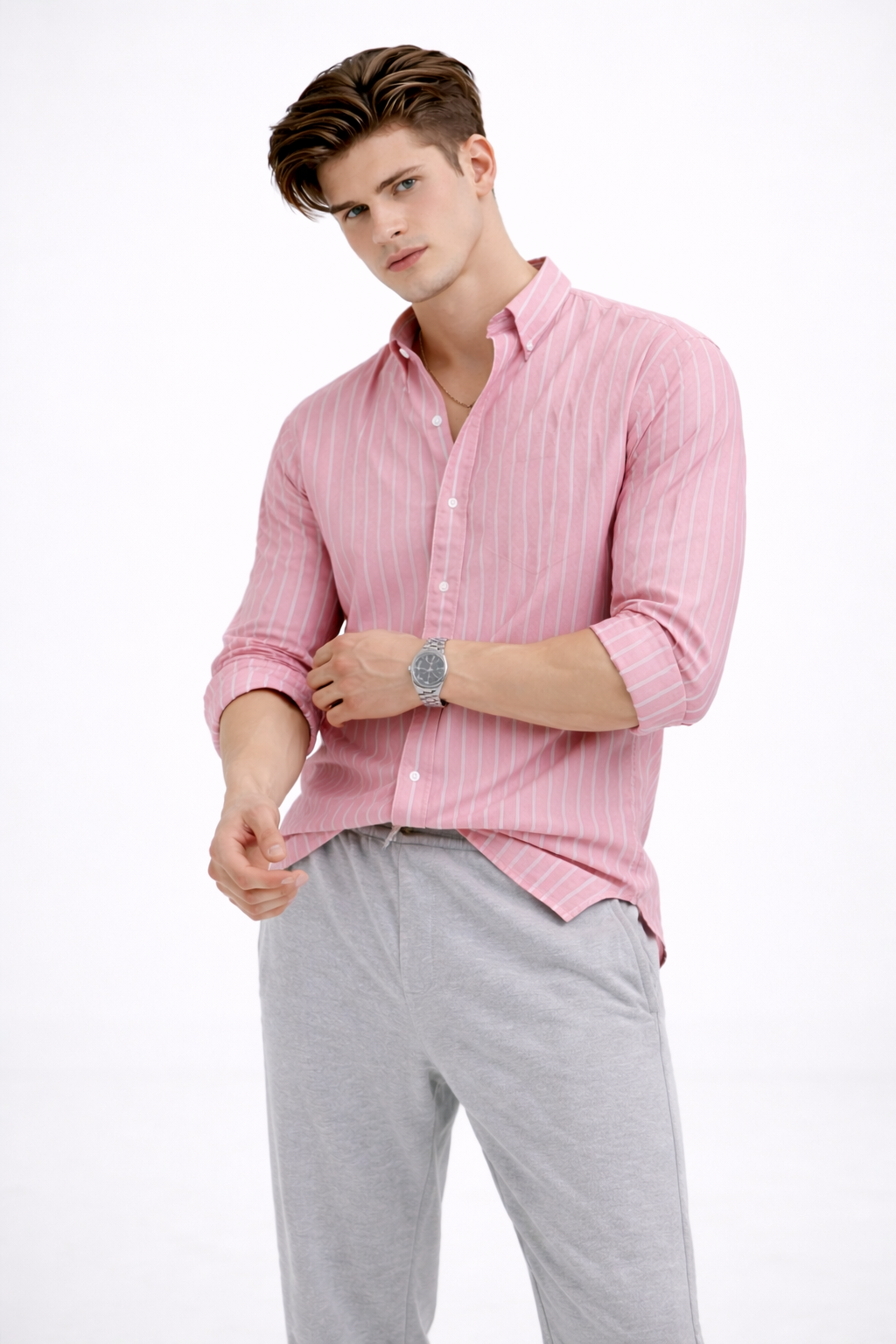 Soft Pink Executive Stripe Shirt