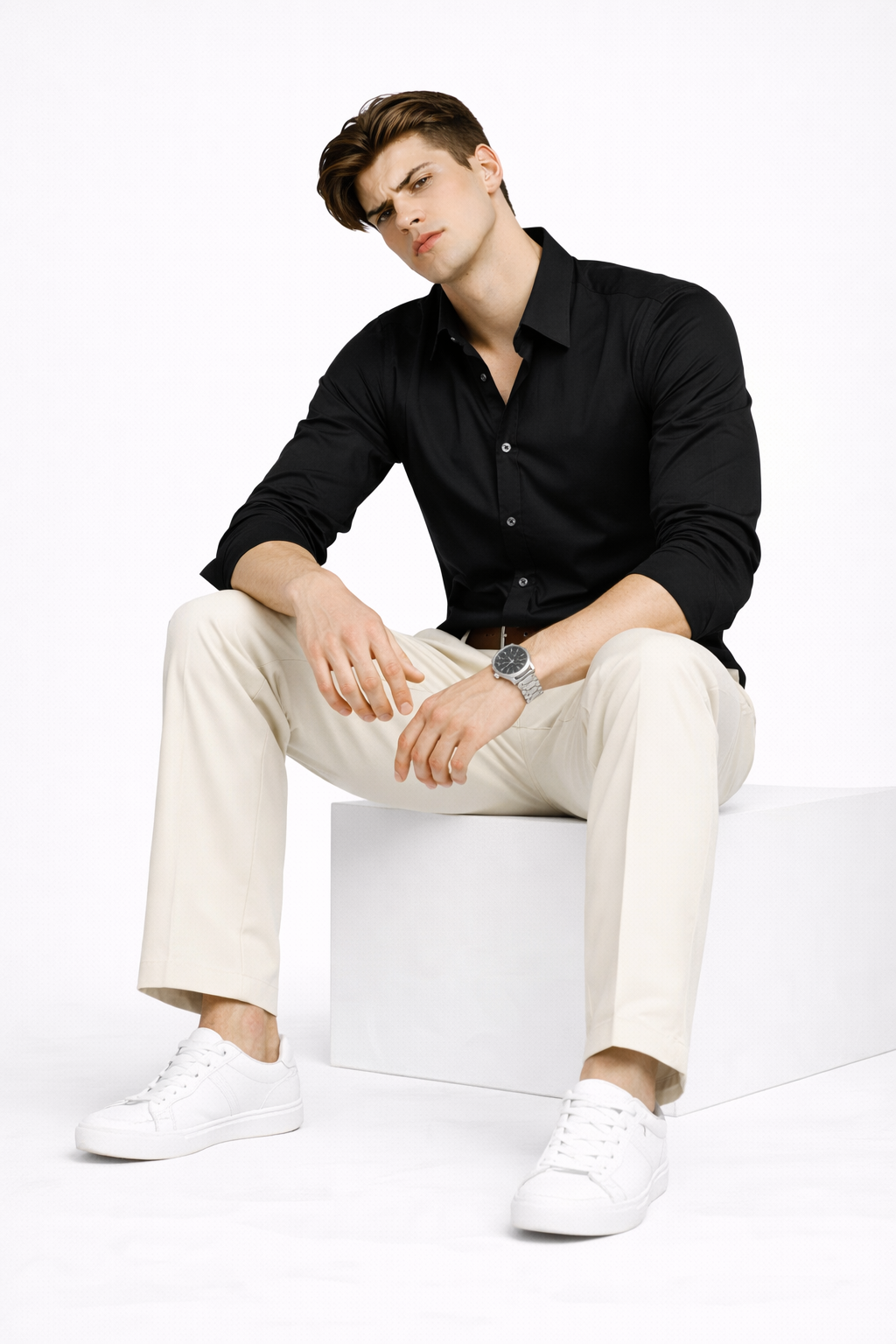 Signature Solid Black Full Sleeve Shirt