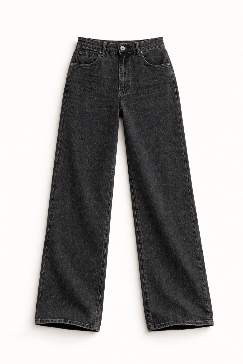 Black Wide-Leg Jeans for Women – High Waist Loose Fit Denim