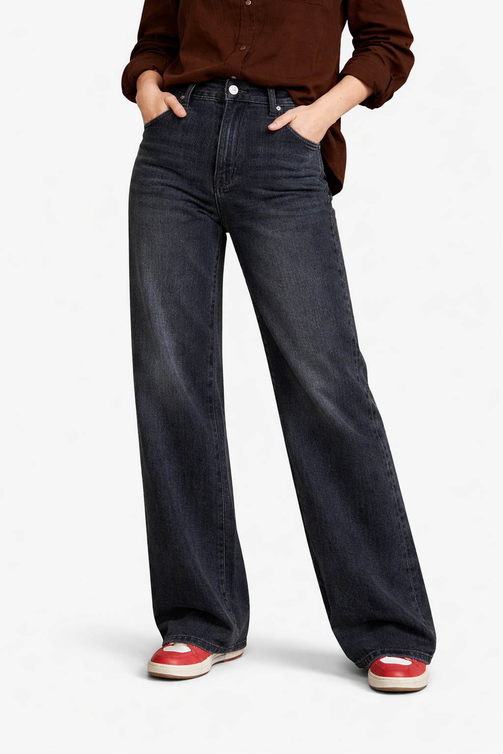 Women Urban Edge Charcoal Wide Fit Denim